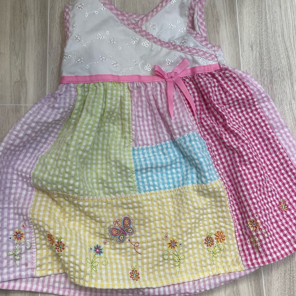 Youngland Pink and White Baby Dress